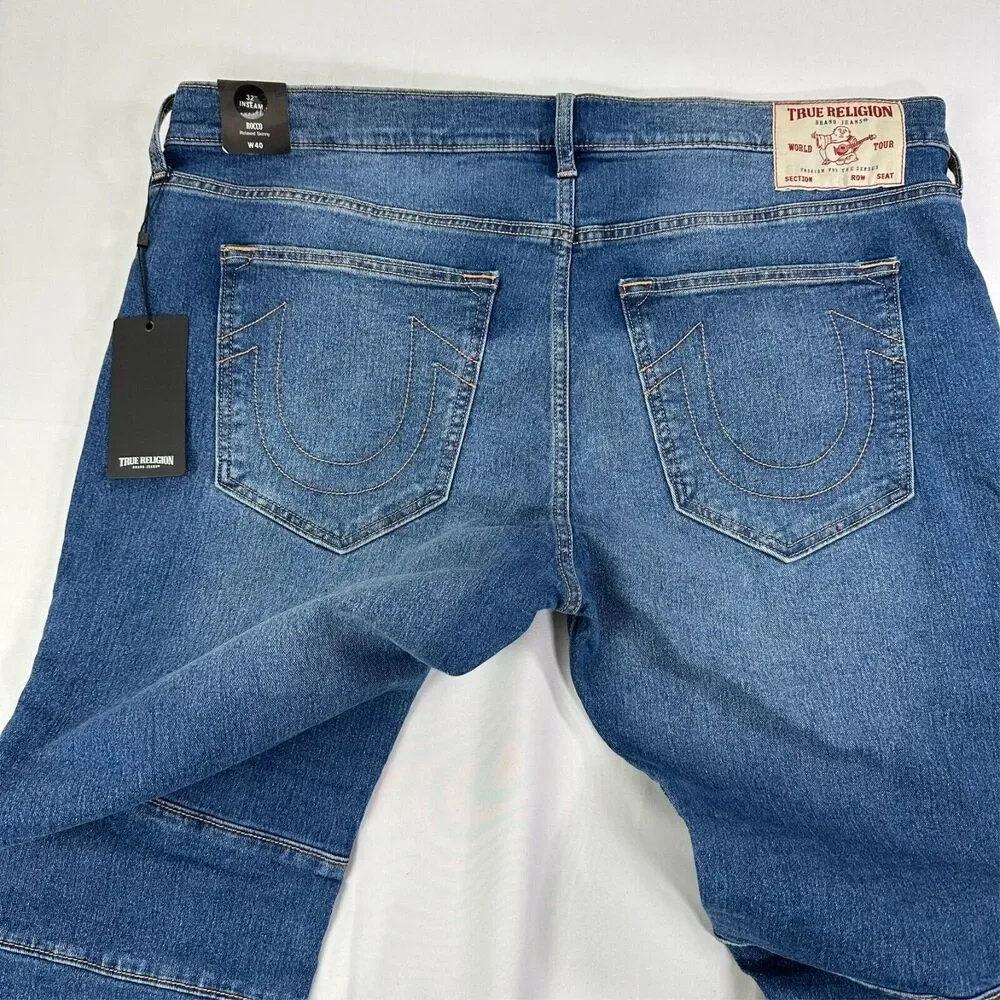 True Religion Rocco Moto Skinny Relaxed Jean Men Size 40x32 NWT‎
